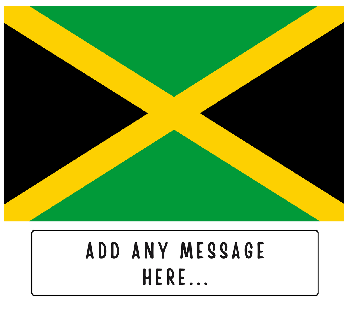 Personalised Jamaica flag mug – flat source artwork with space for a personalised message