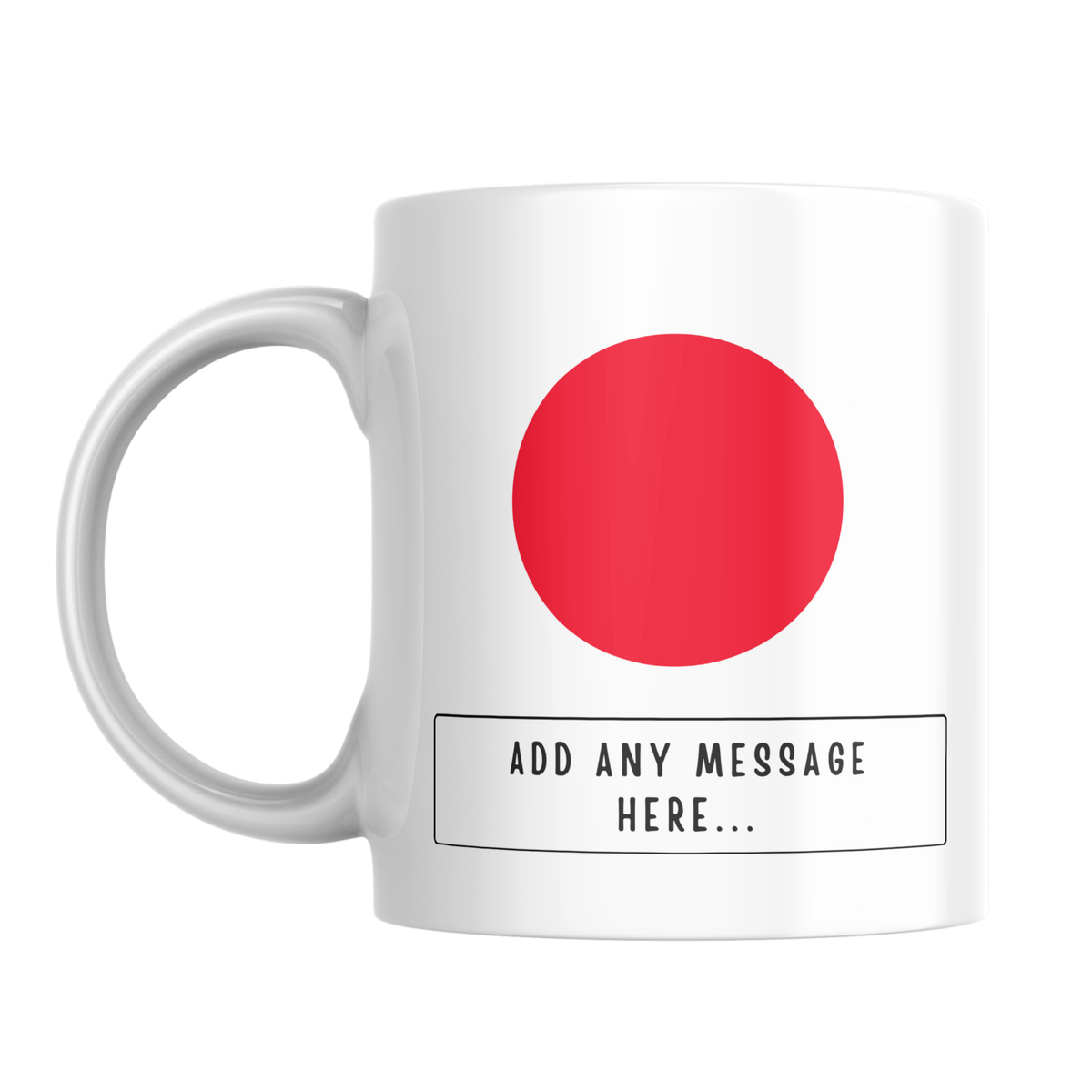 Personalised Japan flag mug – front view