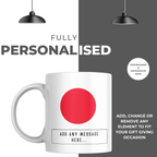 Personalised Japan flag mug – personalisation and care information
