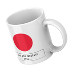 Personalised Japan flag mug – angled view