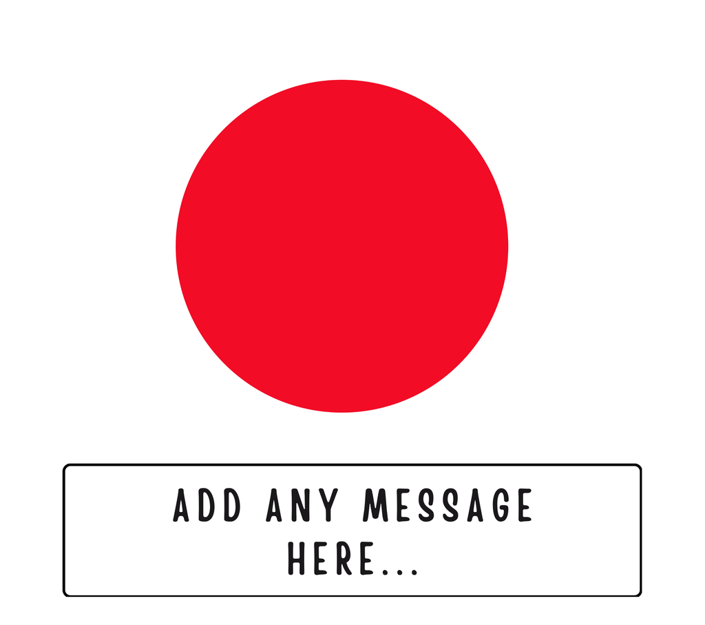 Personalised Japan flag mug – flat source artwork with space for a personalised message