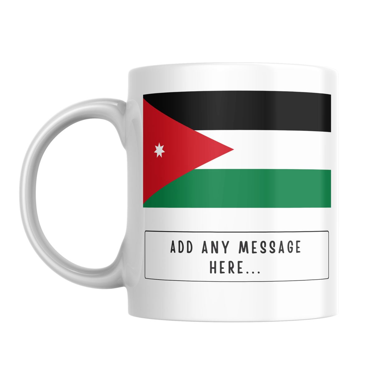 Personalised Jordan flag mug – front view