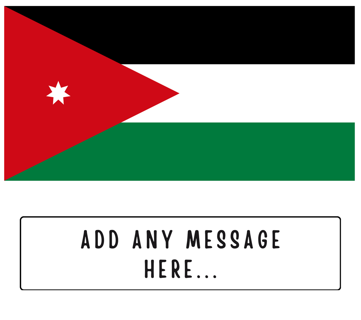 Personalised Jordan flag mug – flat source artwork with space for a personalised message