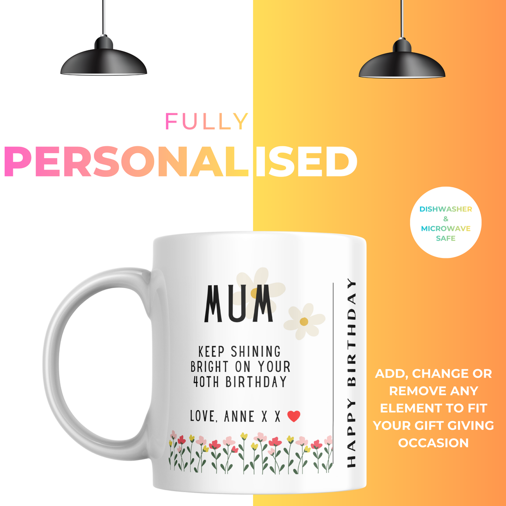 Keep Shining Mum Birthday Mug – personalisation information