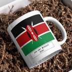 Personalised Kenya flag mug – gift presentation on paper packing