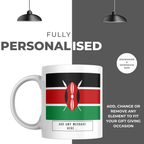Personalised Kenya flag mug – personalisation and care information