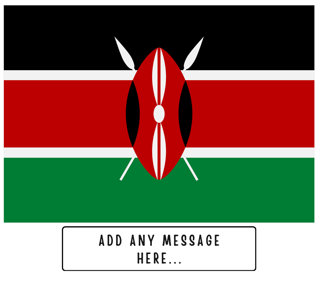 Personalised Kenya flag mug – flat source artwork with space for a personalised message
