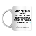 Key to Happiness Locksmith Mug – front view