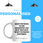 Key to Happiness Locksmith Mug – personalisation information