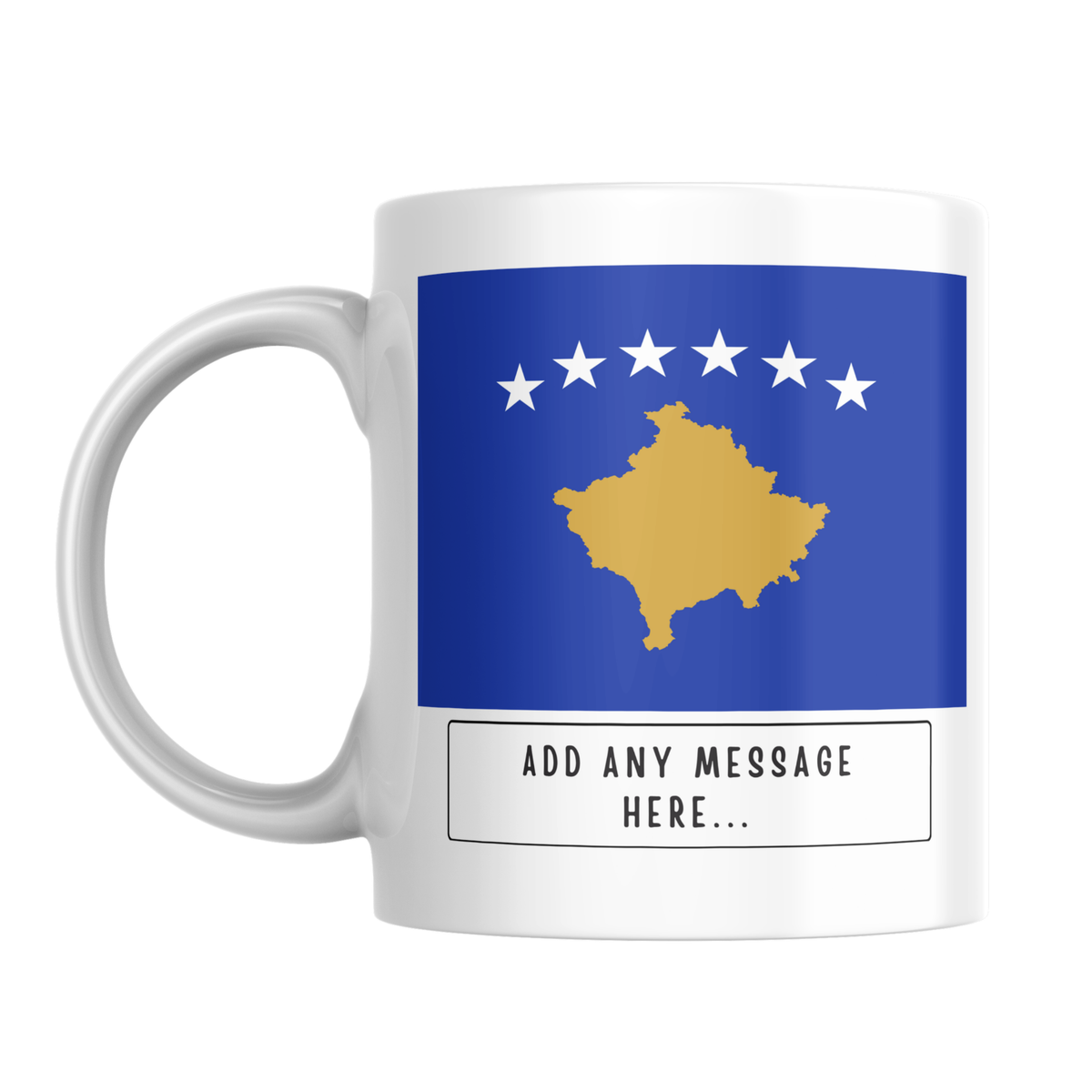 Personalised Kosovo flag mug – front view