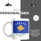 Personalised Kosovo flag mug – personalisation and care information