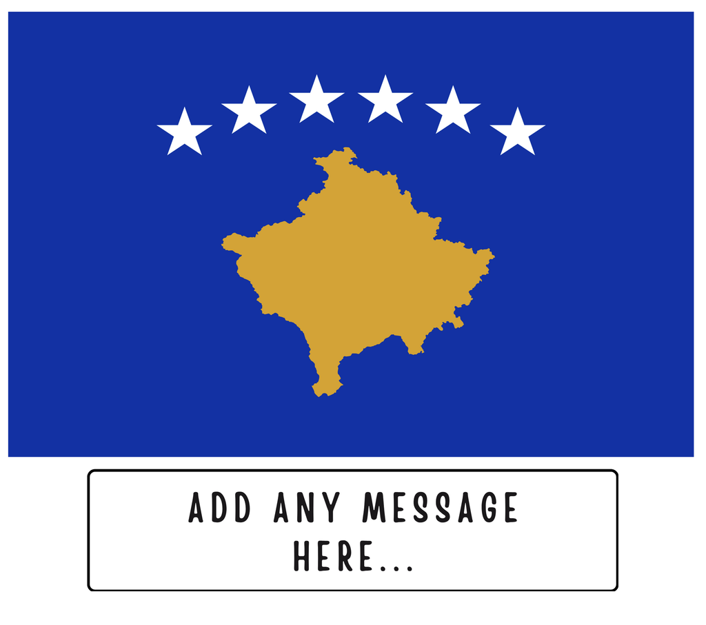 Personalised Kosovo flag mug – flat source artwork with space for a personalised message
