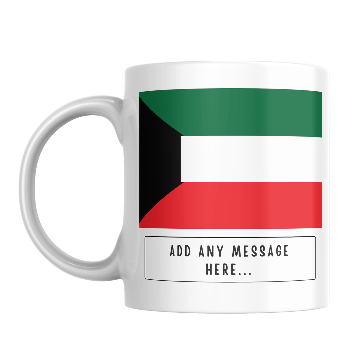 Personalised Kuwait flag mug – front view