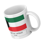 Personalised Kuwait flag mug – angled view