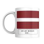 Personalised Latvia flag mug – front view