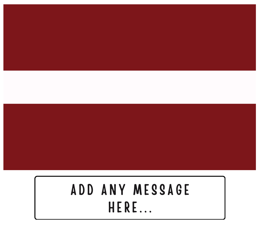Personalised Latvia flag mug – flat source artwork with space for a personalised message