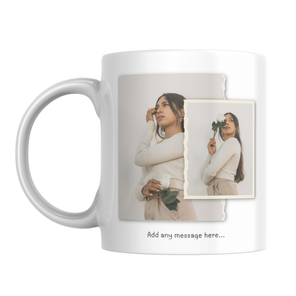 Layered Two Photo Mug – front view with example photos