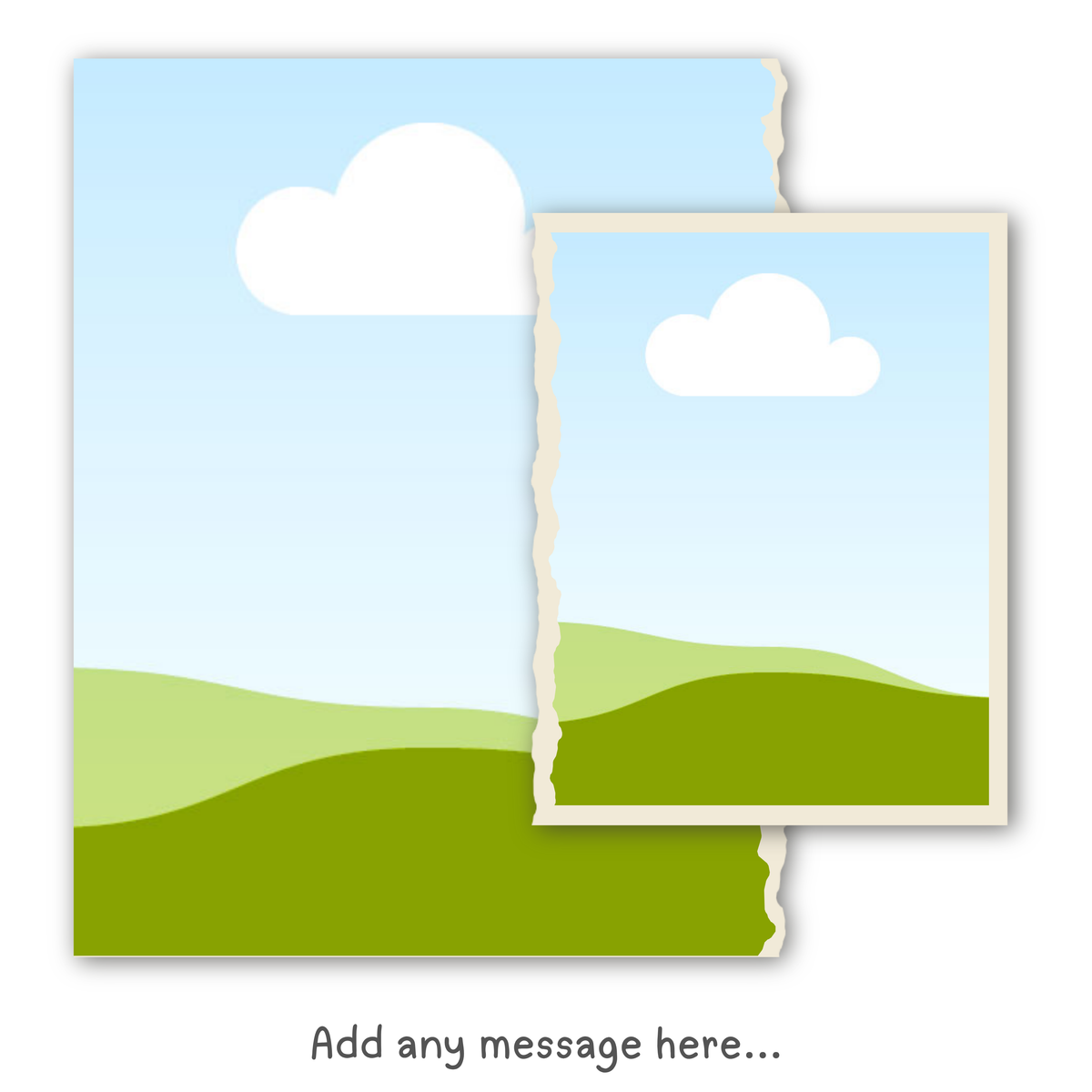 Layered Two Photo Mug – flat artwork showing photo placeholders