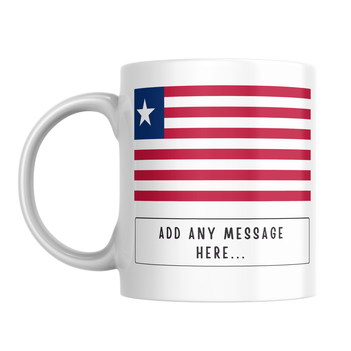 Personalised Liberia flag mug – front view