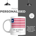 Personalised Liberia flag mug – personalisation and care information