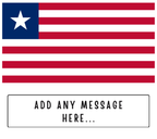 Personalised Liberia flag mug – flat source artwork with space for a personalised message