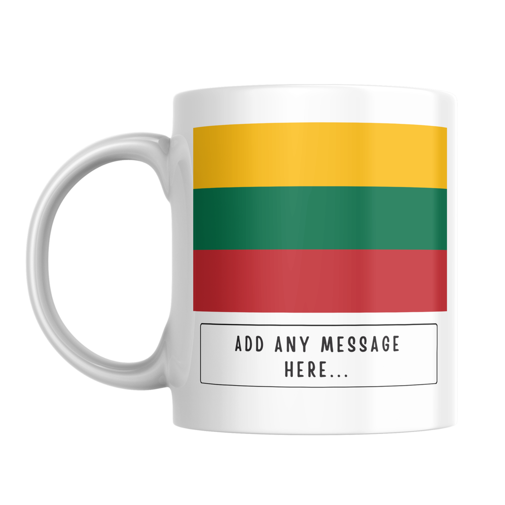 Personalised Lithuania flag mug – front view
