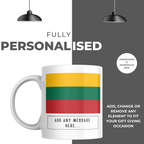Personalised Lithuania flag mug – personalisation and care information