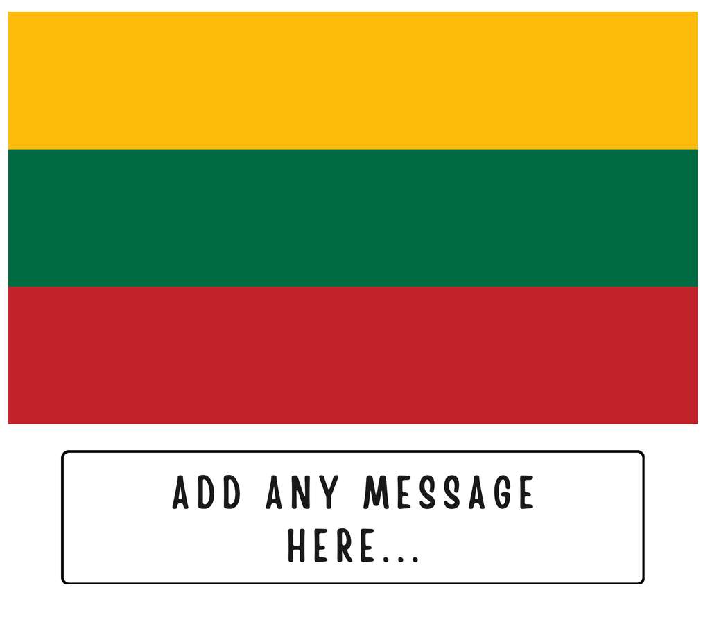 Personalised Lithuania flag mug – flat source artwork with space for a personalised message