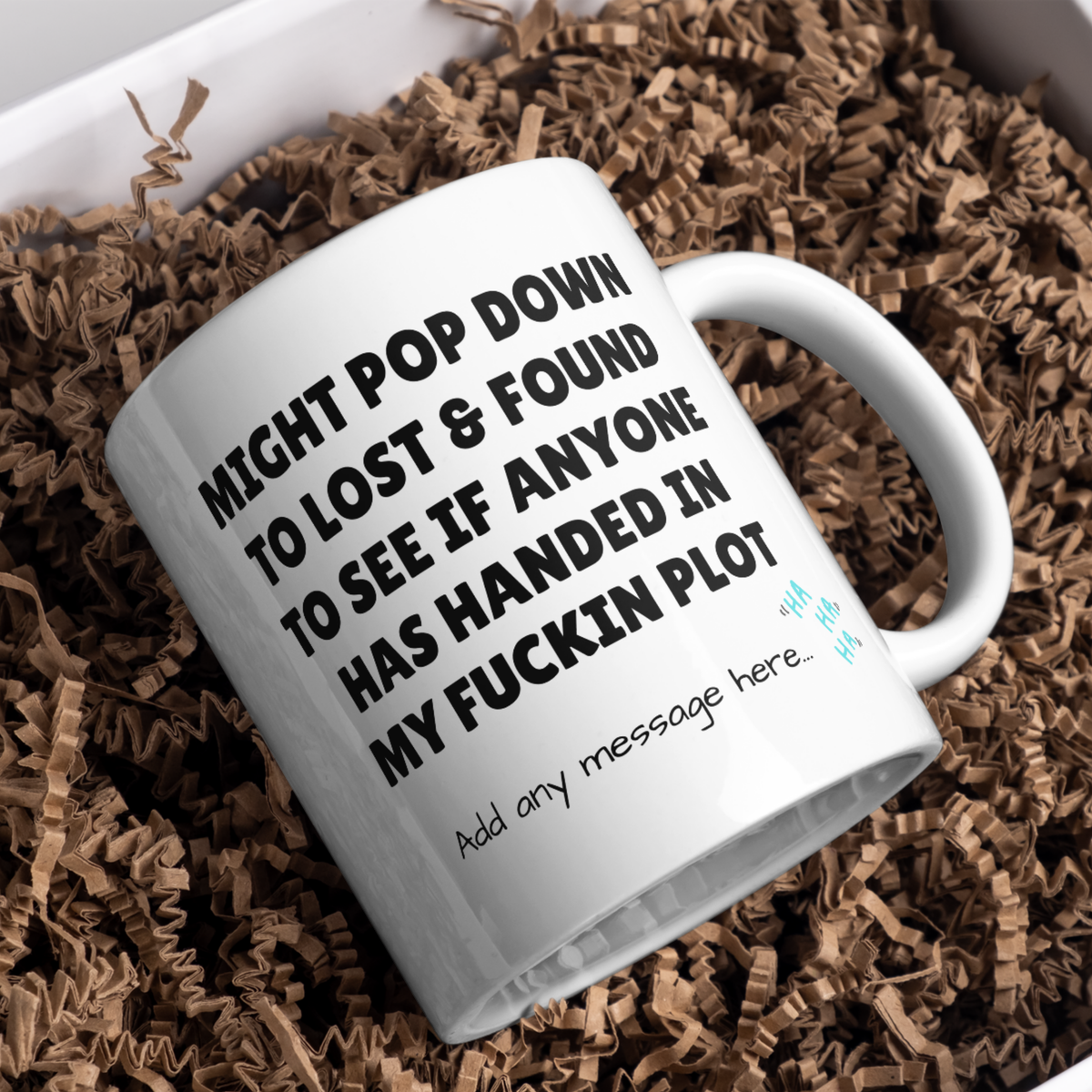 Lost My Plot Lost and Found Mug – gift presentation on paper packing