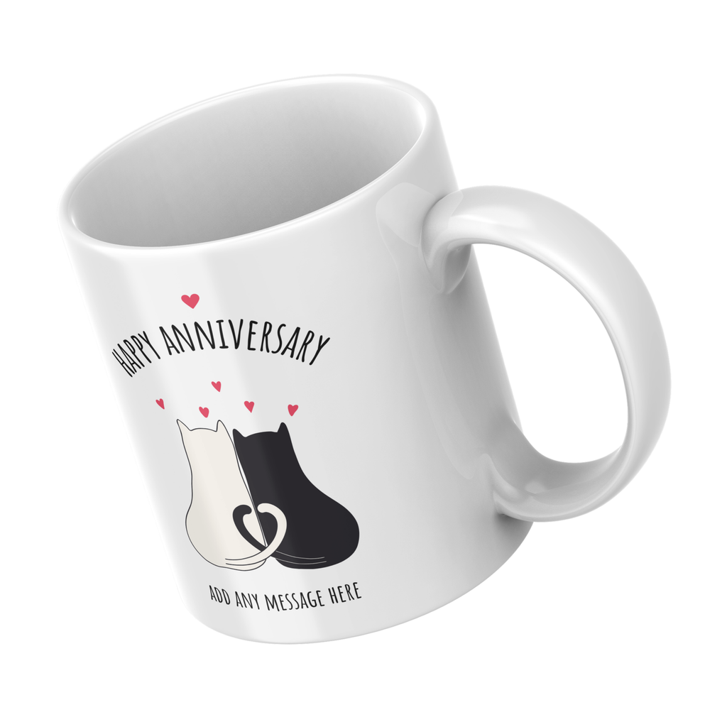 Love Cats Anniversary Mug – angled view