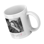 Love You Photo Mug – angled view with example photos