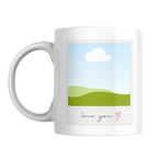 Love You Photo Mug – front view showing photo placeholders