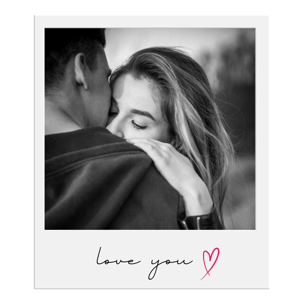 Love You Photo Mug – flat artwork with example photos