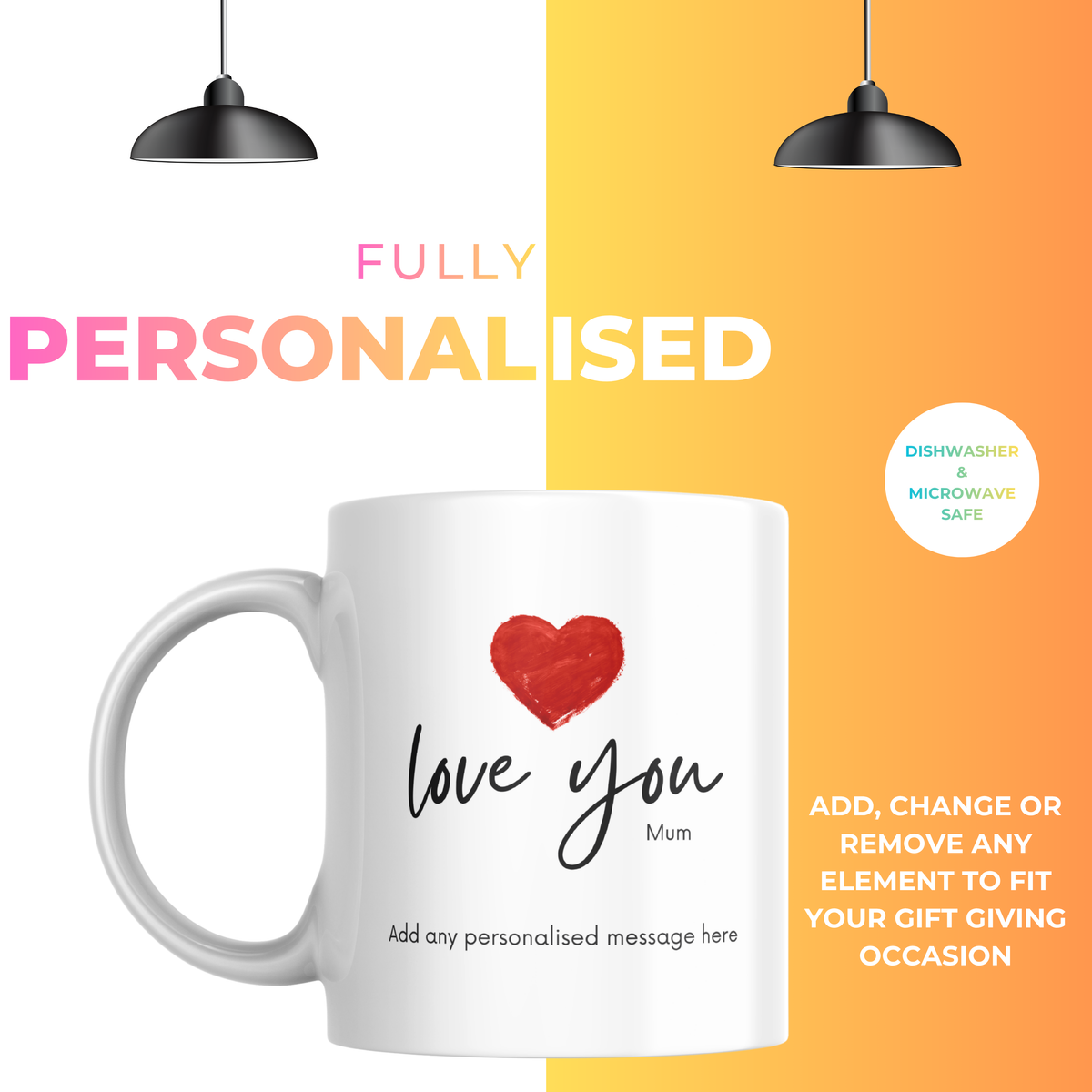 Love You Mum Mug – personalisation information