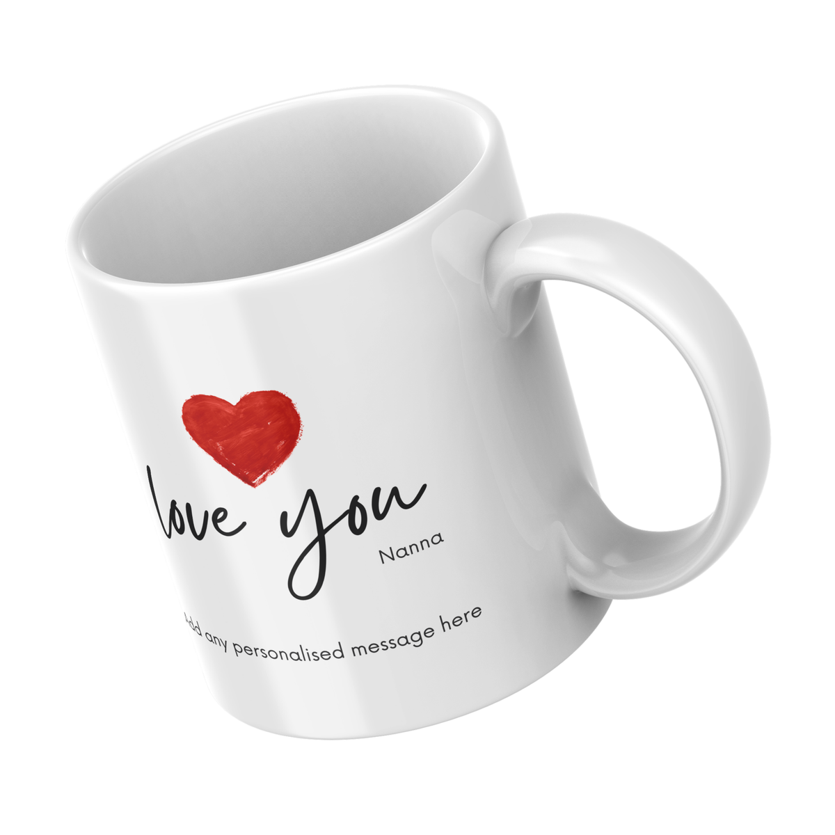 Love You Nanna Mug – angled view