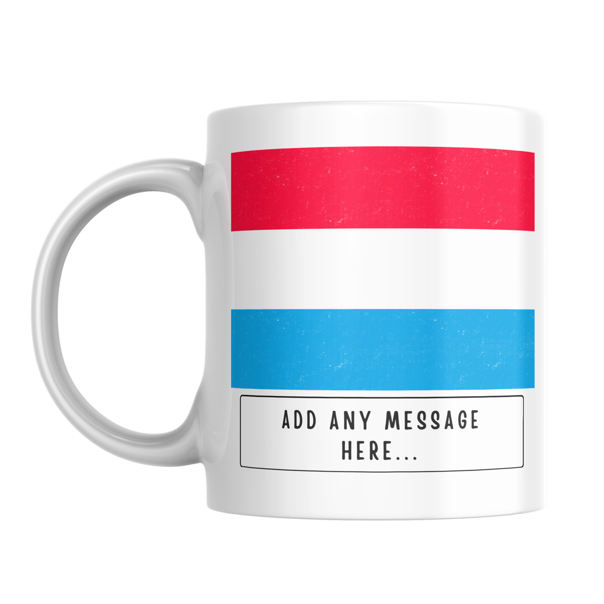Personalised Luxembourg flag mug – front view