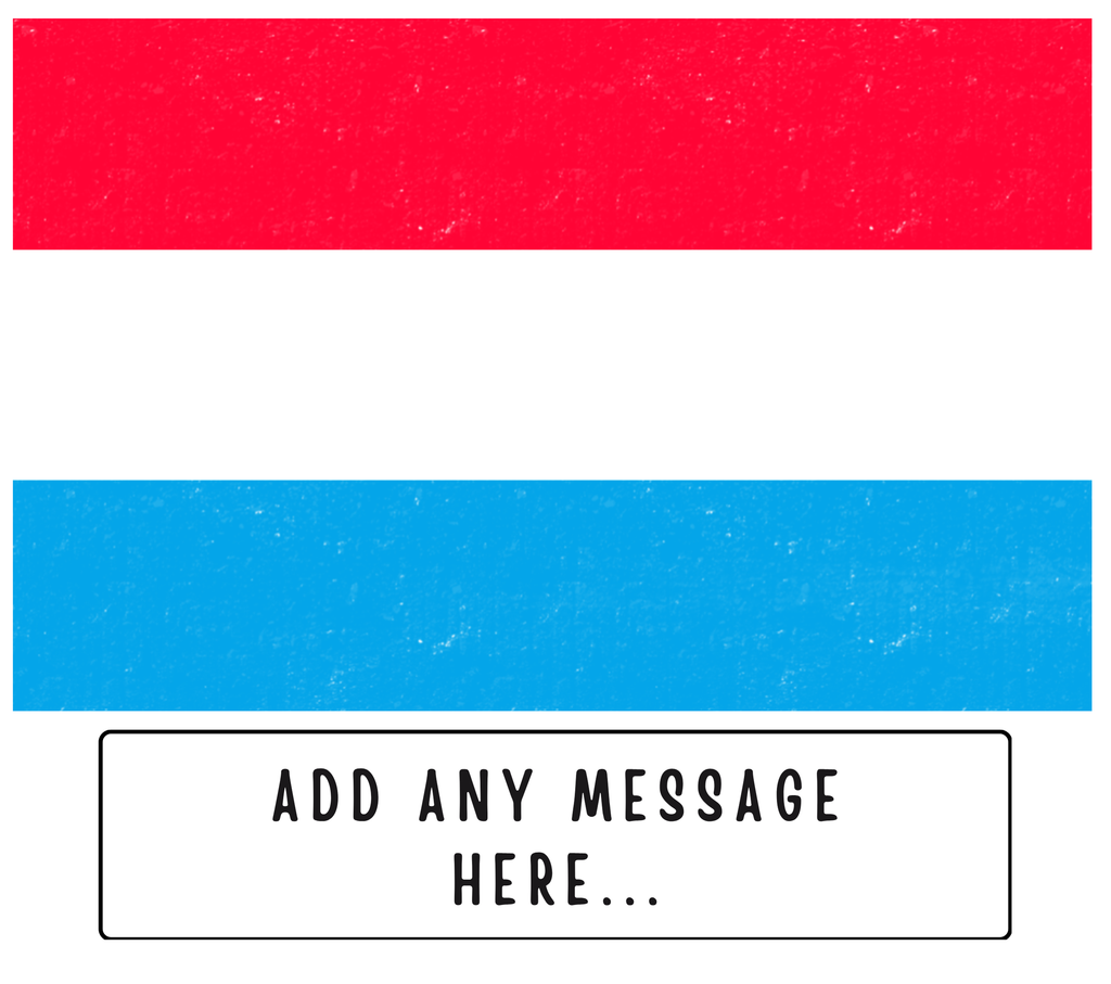 Personalised Luxembourg flag mug – flat source artwork with space for a personalised message