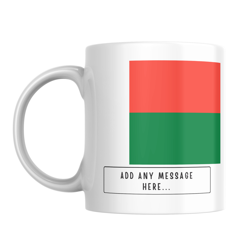 Personalised Madagascar flag mug – front view