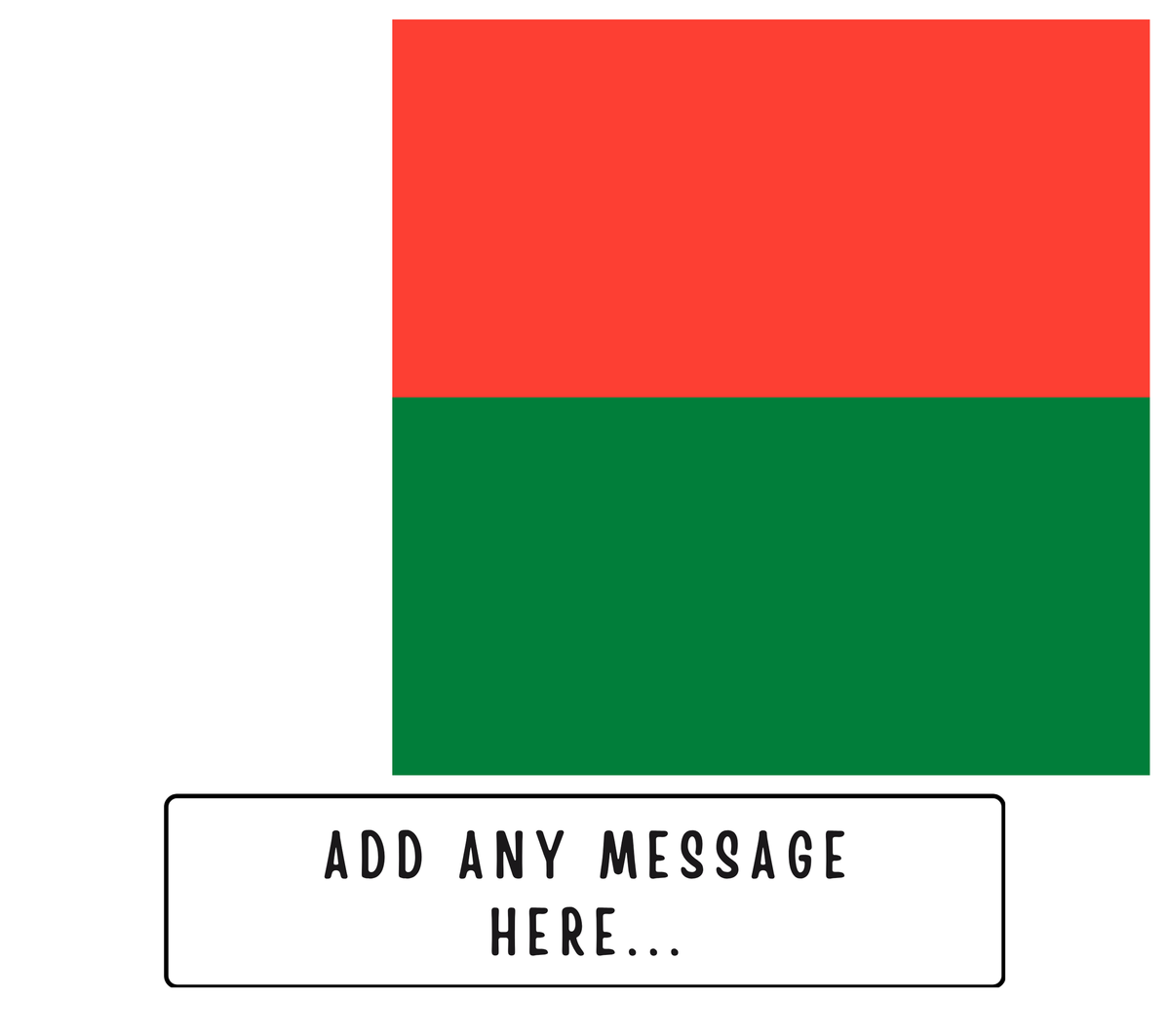 Personalised Madagascar flag mug – flat source artwork with space for a personalised message