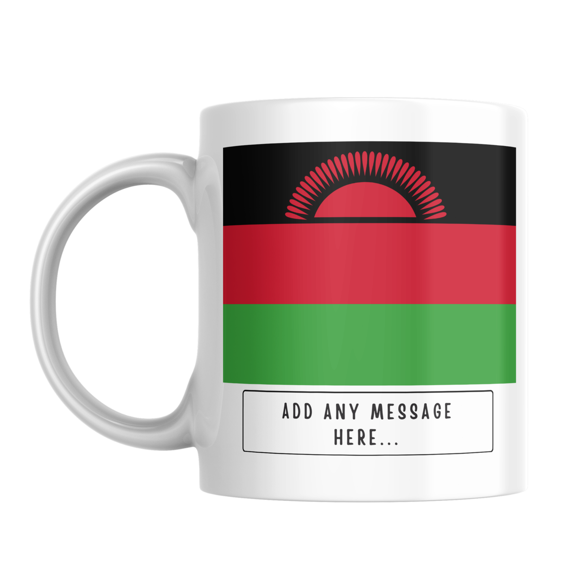 Personalised Malawi flag mug – front view