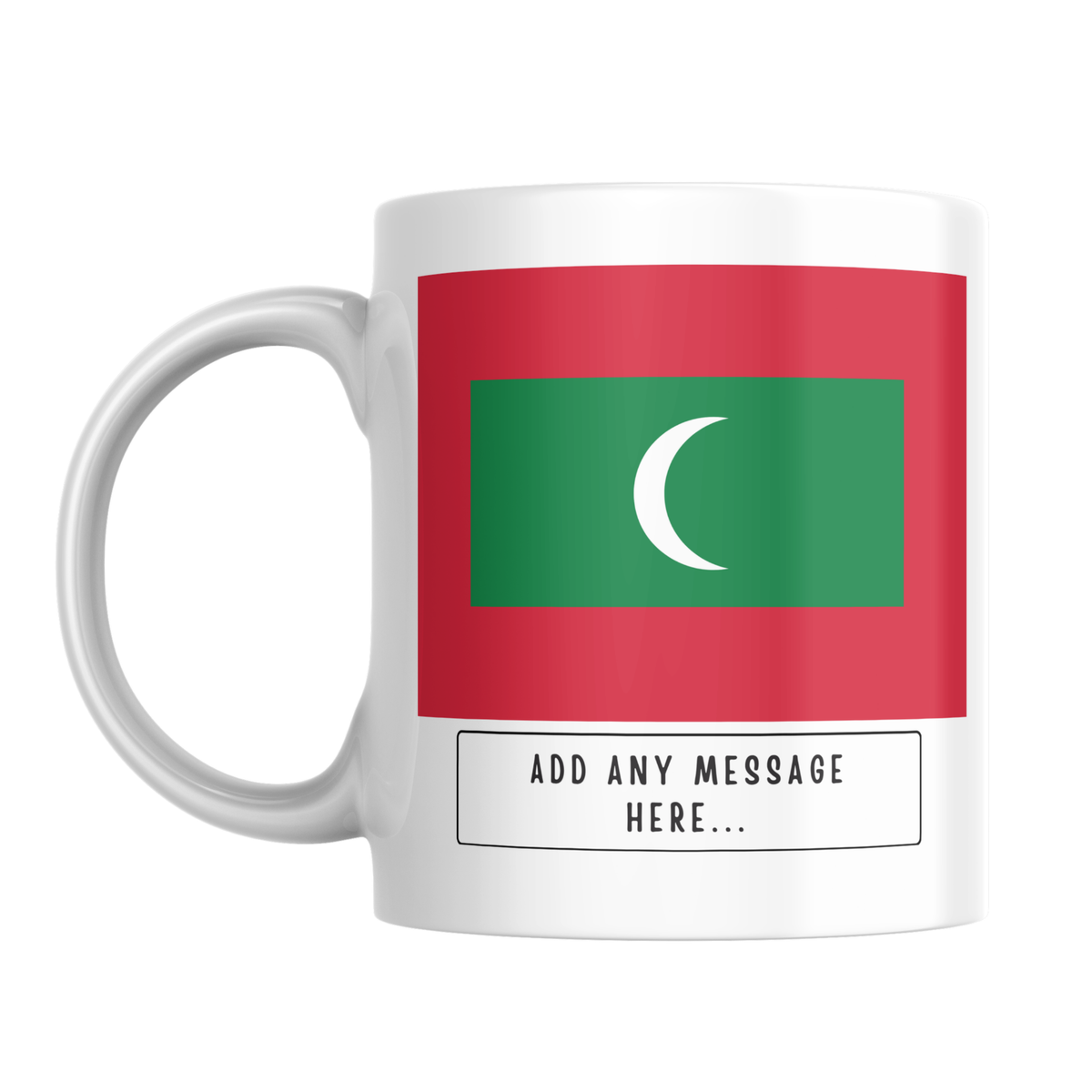 Personalised Maldives flag mug – front view