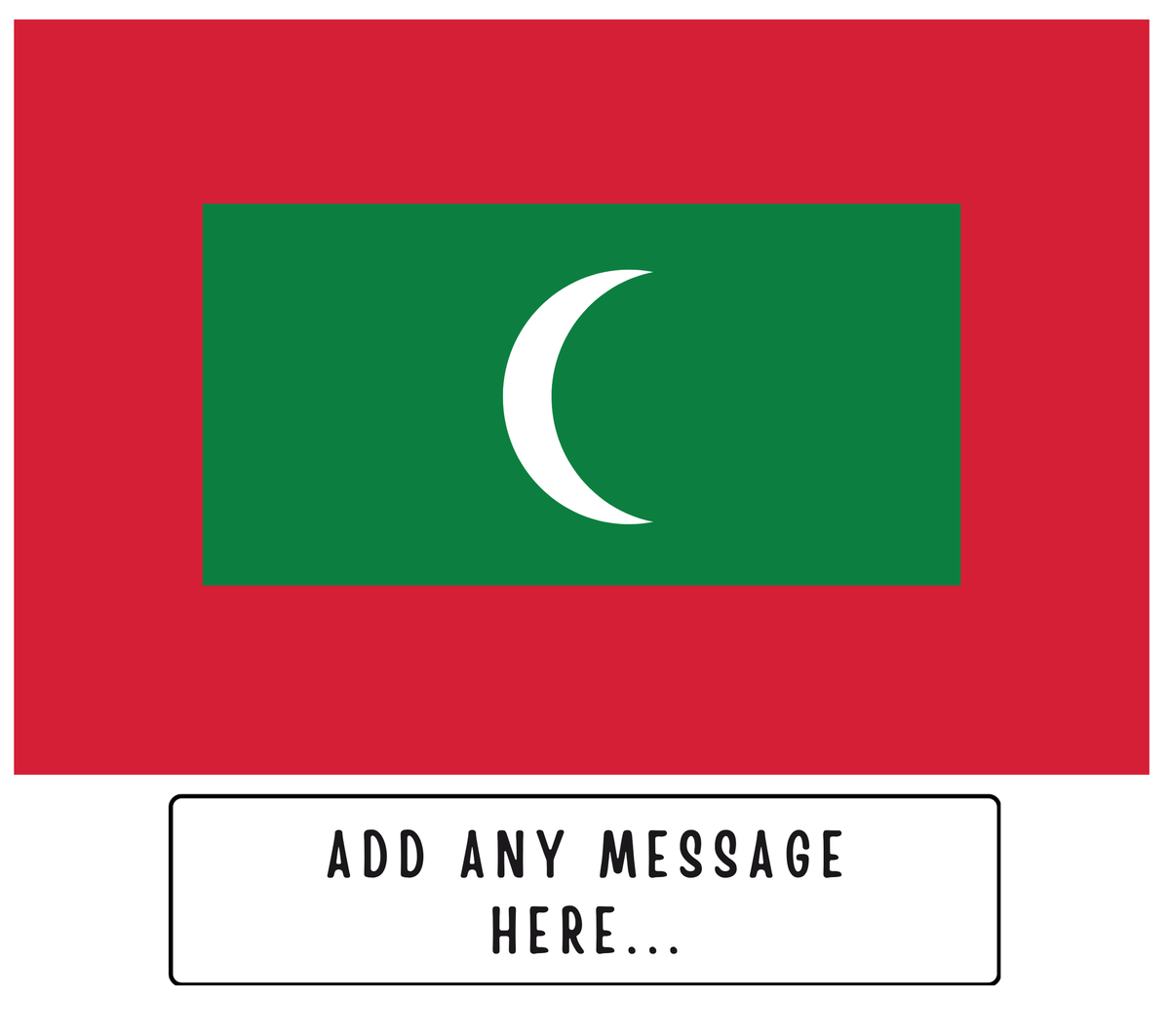 Personalised Maldives flag mug – flat source artwork with space for a personalised message