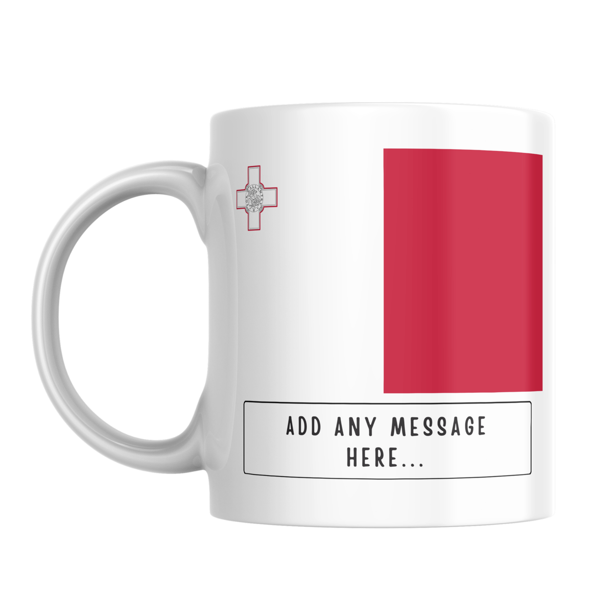 Personalised Malta flag mug – front view