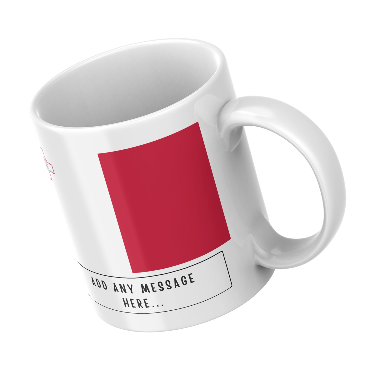 Personalised Malta flag mug – angled view