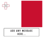 Personalised Malta flag mug – flat source artwork with space for a personalised message