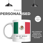Personalised Mexico flag mug – personalisation and care information