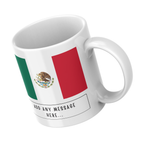 Personalised Mexico flag mug – angled view