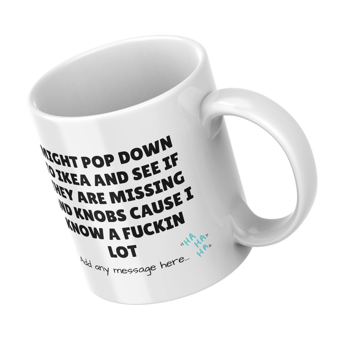 Missing Knobs Flatpack Mug – angled view