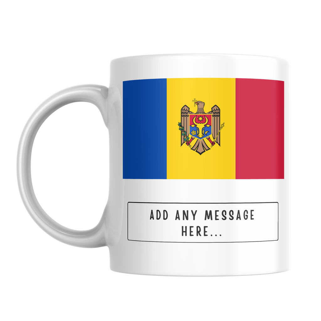 Personalised Moldova flag mug – front view