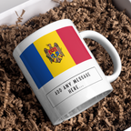 Personalised Moldova flag mug – gift presentation on paper packing